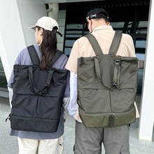 韩版手提款简约纯色机车背包2023原宿风大容量单肩双肩包批发