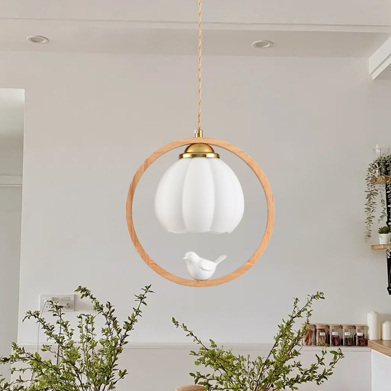 Pájaro de tronco simple lámpara de cabecera del dormitorio japonesa vivienda nórdica personalidad creativa pasillo balcón lámpara de cama