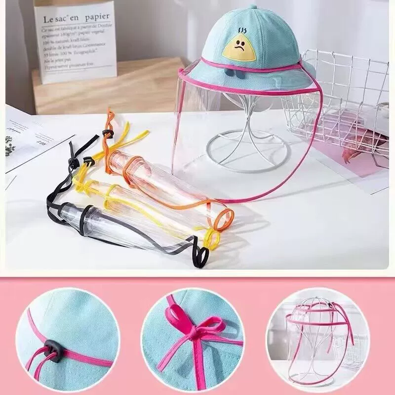 Детская защитная маска Прозрачная противокапельная шляпа Пустой верх Съемная Складная изоляция Анти-Слюна Шляпа рыбака Капюшон