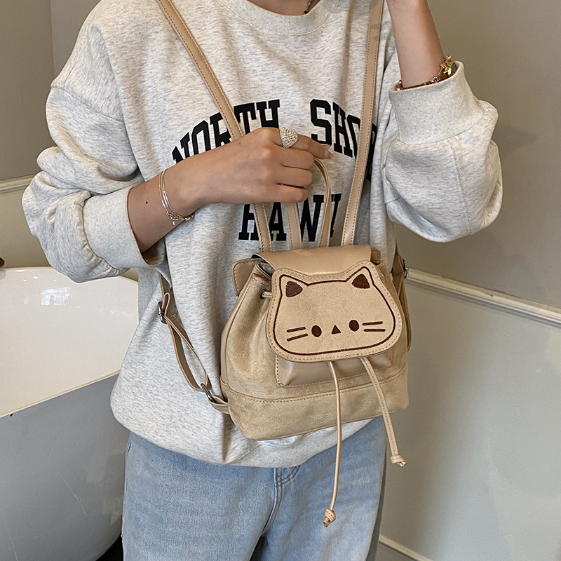 Mochila coreana esmerizada para niños y niñas, caricatura lindo gatito, mochila para bebés, nuevo otoño y invierno mochila para niños.