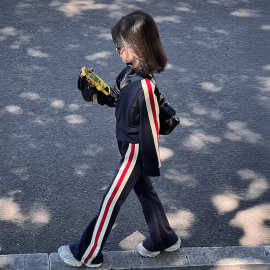 女童秋装拉链外套长裤套装2026新款中大童韩范洋气休闲运动两件套