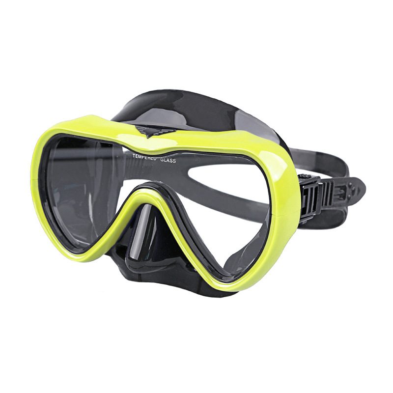 Fabricante de adultos de una sola lente anti-niebla película de vidrio templado de silicona líquida máscara de buceo gafas de buceo profundo