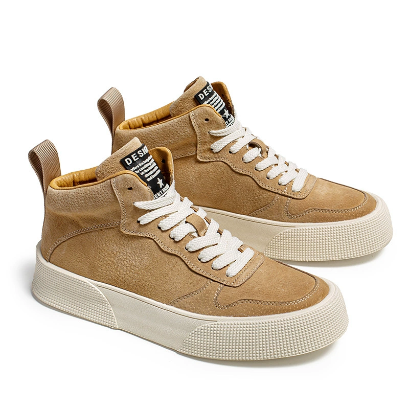 Шпиц из высокой шелковой кожи модные мужские ботинки на толстой подошве кексы британские модные коньки обувь Martin дышащая Нескользящая