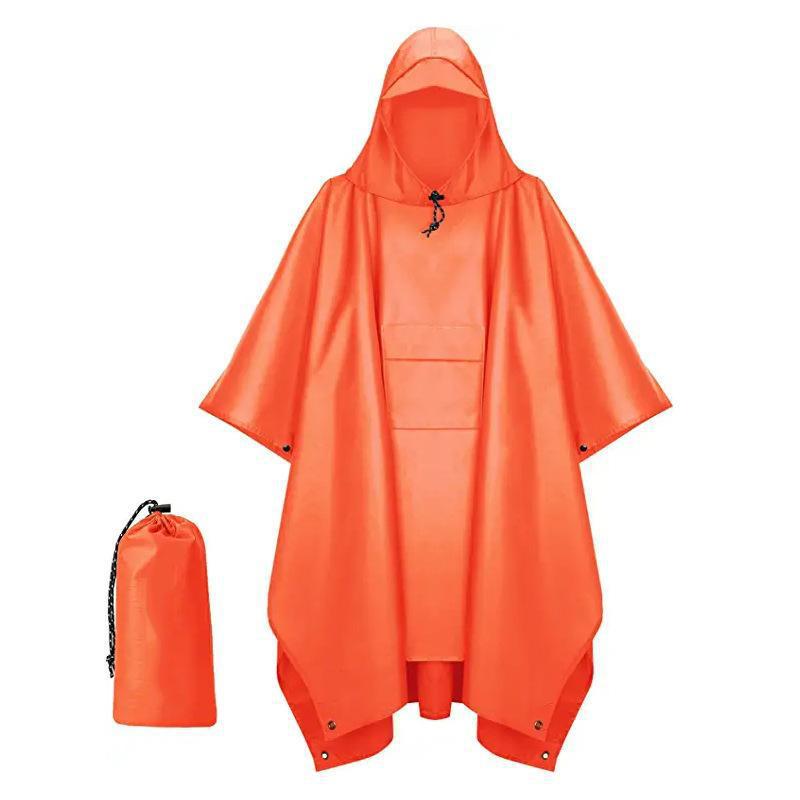 Amazon transfronterizo tres en uno capa impermeable poliéster recubierto de plata al aire libre montañismo impermeable portátil Comercio exterior capa poncho