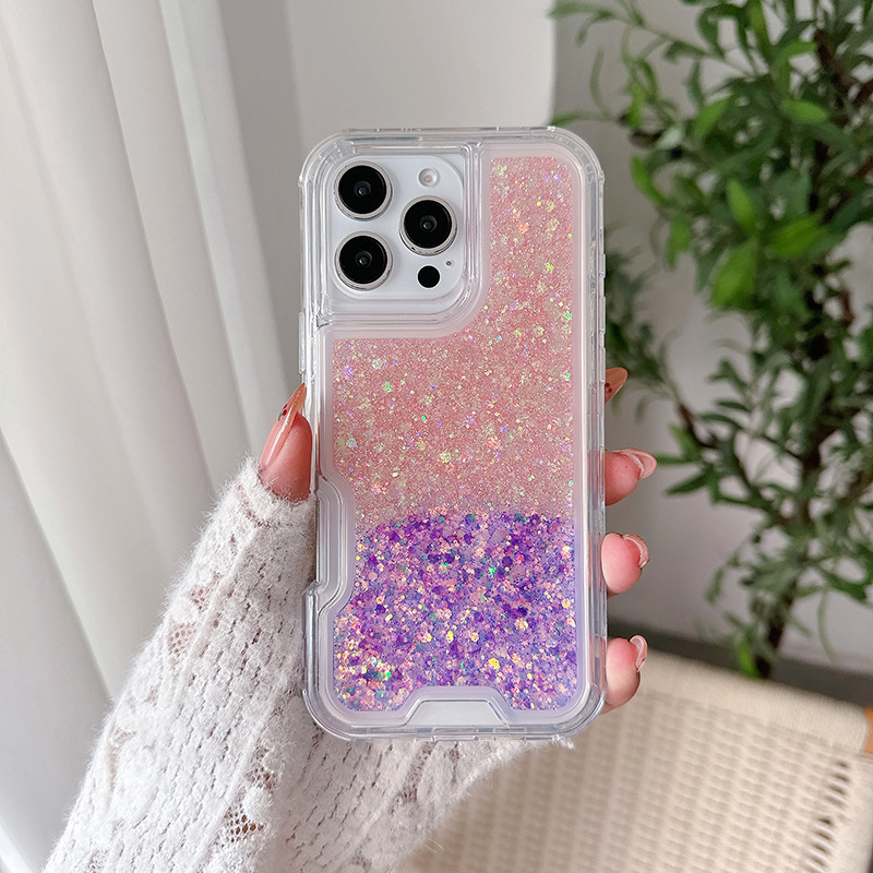 Funda para teléfono móvil tres en uno explosiva del sudeste asiático para IP16promax spot brillo epoxi TPU colorido PC