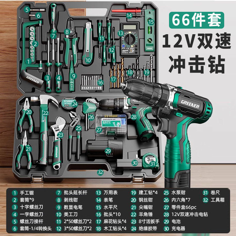 五金工具套装家用工具箱维修万能组合全套日常电工木工大全|undefined