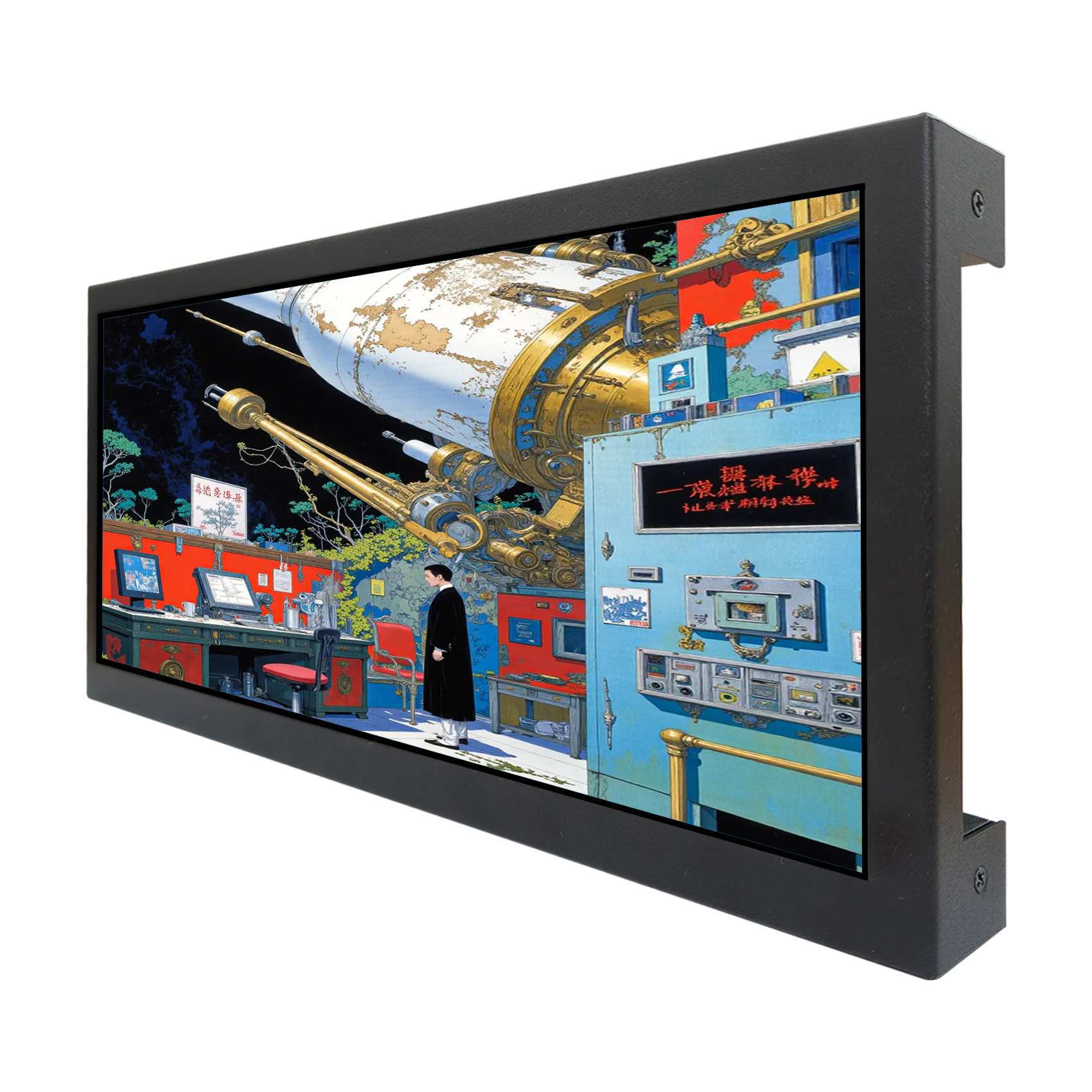 850尼特户外 公交车站条形屏高亮 12.3寸1920x720 广告机显示屏