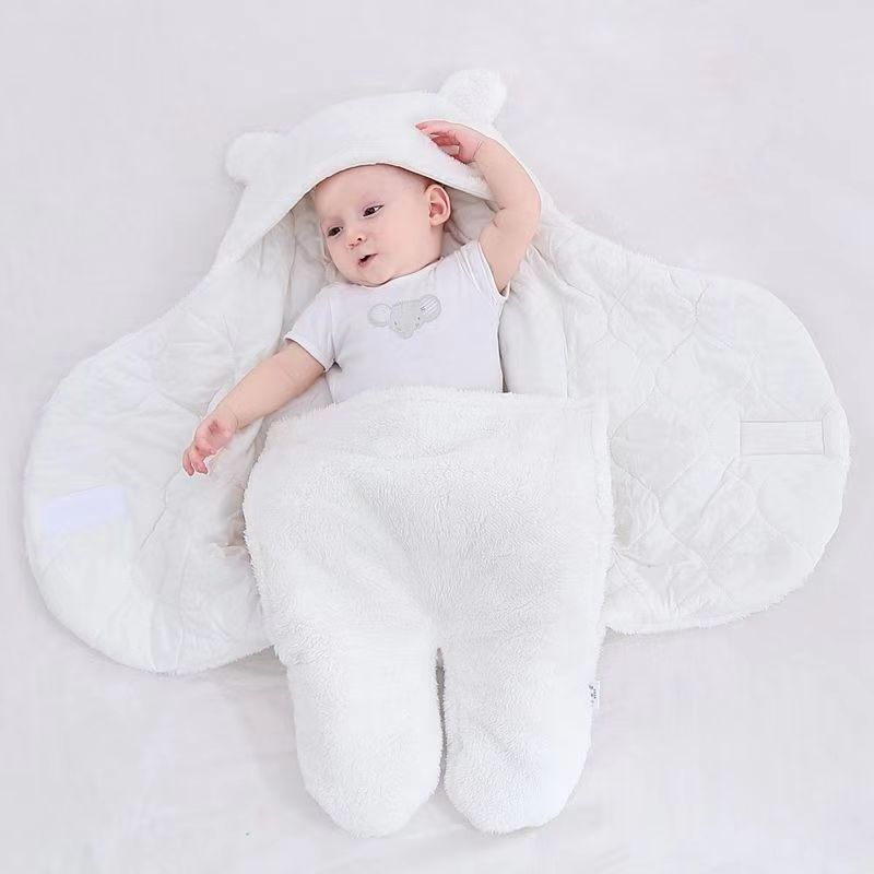 Bebé recién nacido, edredón de otoño e invierno, bolsa de bebé gruesa, edredón de lana de cordero, productos maternos e infantiles de doble uso, saco de dormir a prueba de sobresalto