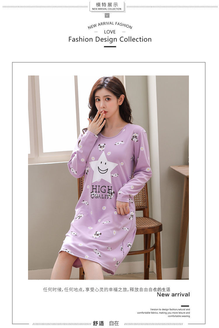 长袖睡裙详情图