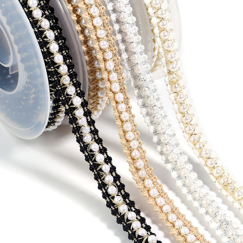 Cross-border Polyester Fragrant Style Gold Pearl Lace Hairpin Toy Jewelry Ribbon Clothing Hat Lace Accessories