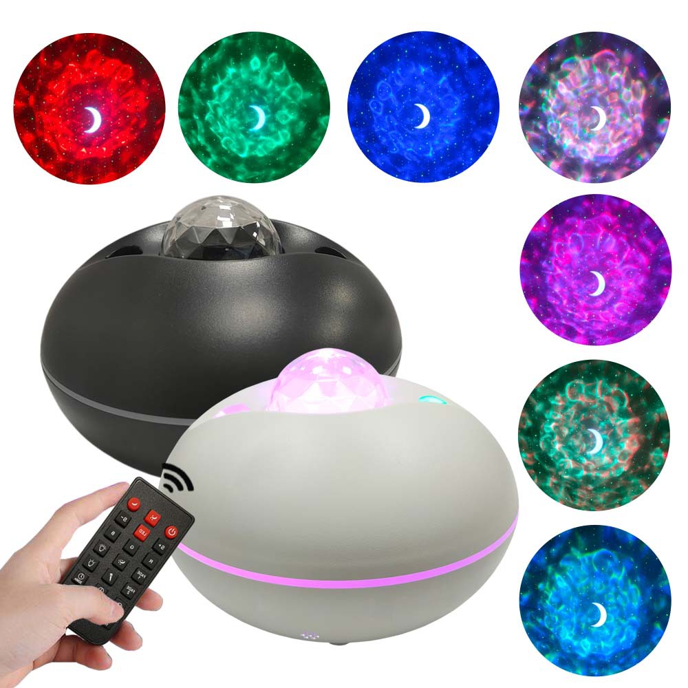 歐美星空燈投影燈遙控智能月亮滿天星USB水紋星云燈氛圍燈海洋燈