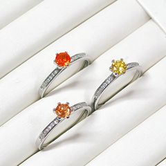 格思恩首饰韩版经典款跨境手工镶嵌彩宝锆石戒指女时尚简约