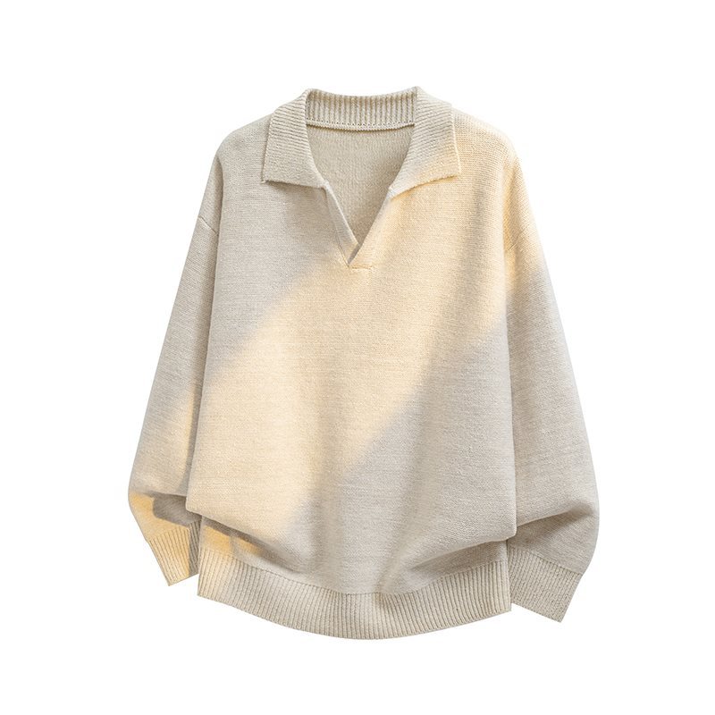 [Factory Direct] Autumn/Winter Korean Style Loose Collar Sweater, Men's Long-Sleeved Inner Layer Base Shirt