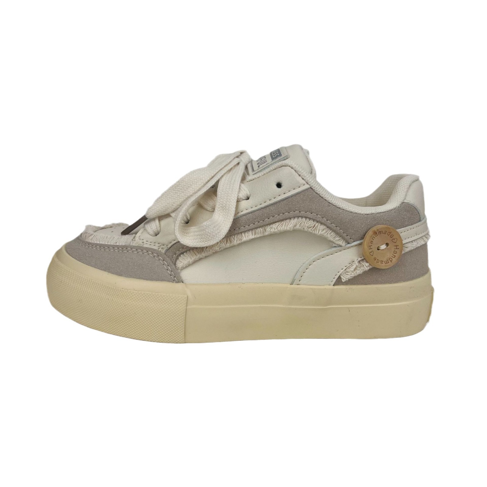 Zapatos de lona de borla versátil estilo coreano para mujeres 2024 primavera nuevo estudiante plano de moda estilo universitario japonés zapatos blancos para mujeres