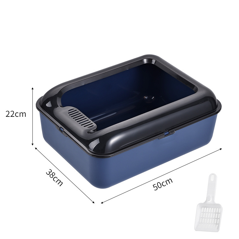 빵 고양이 배변 상자 블루 대형