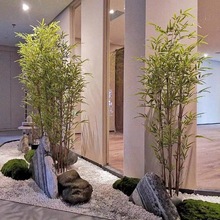 新中式竹子造景室内装饰盆栽茶楼酒店禅意假植物落地造景摆件