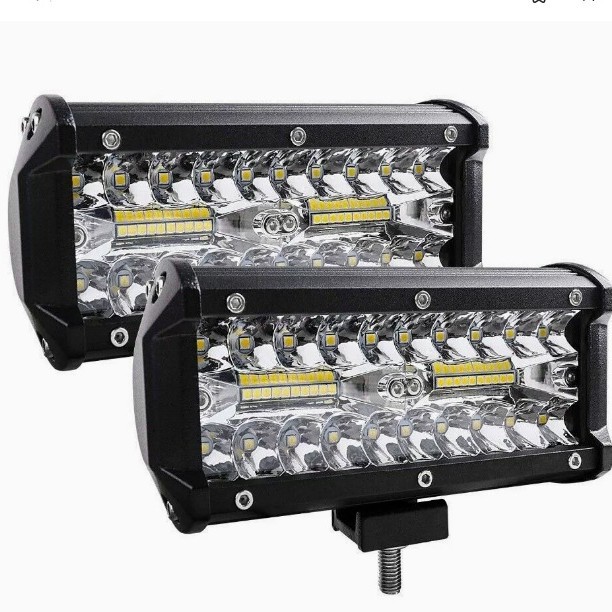 120W 7 pulgadas LED luces de trabajo tres ojos vehículo todoterreno auxiliar luz LED foco de motocicleta