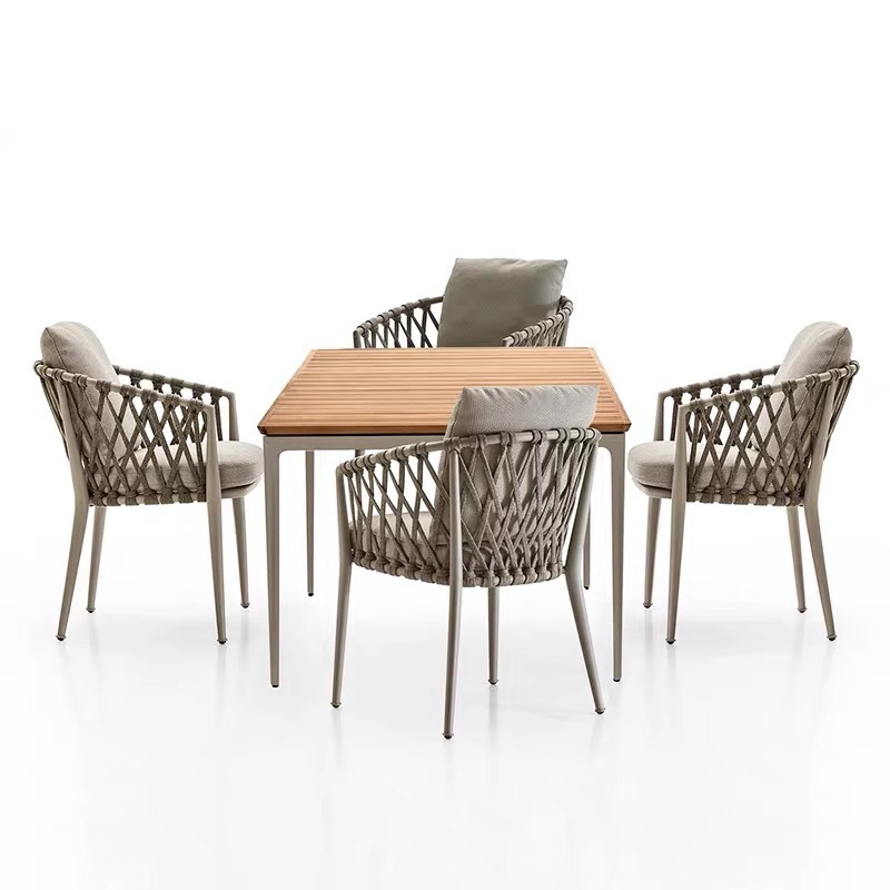 Mesas y sillas al aire libre nórdicas Patio Villa Patio Mesas y sillas Patio Al aire libre Jardín Terraza Ocio Mesas y sillas de ratán Combinación