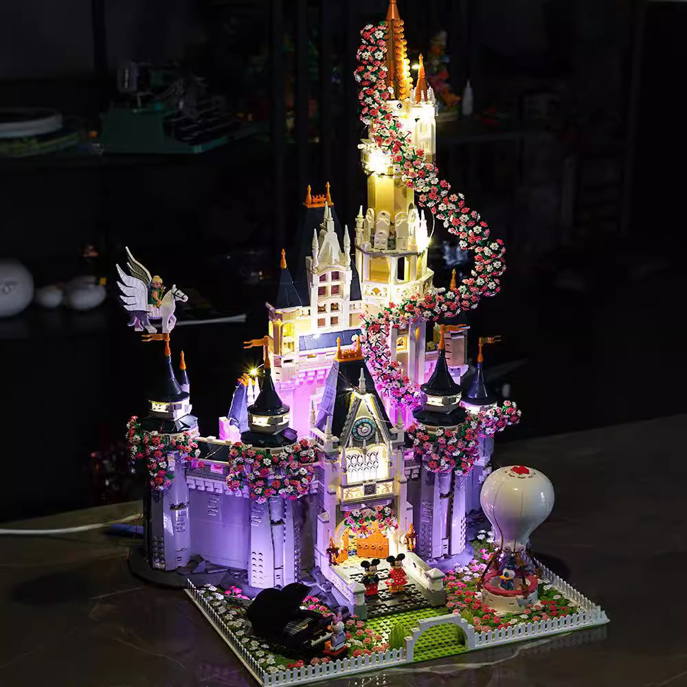 벚꽃 성 건물 블록 2024 새로운 스타일 장난감 소녀 성인 높은 어려움 건축 선물