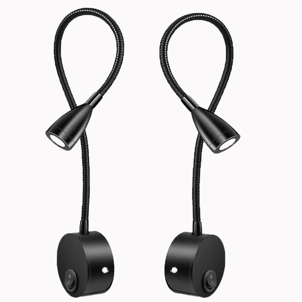 Lámpara de pared LED de aluminio Echiley Lámpara de noche de dormitorio de estilo minimalista moderno Lámpara de lectura de cabecera Lámpara de noche