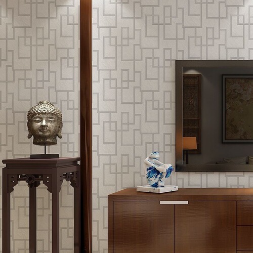 Manufacturer wholesale 3D wallpaper with meander pattern for TV background wall in a classical Chinese tearoom entrance