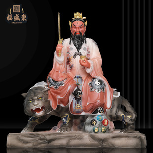 Statue of Zhang Tianshi, Longhu Mountain Zhang Daoling, Five-Grain Taoism, Zhang Tianshi Riding a Tiger, Imitation of White Marble Taiqing Xuanyuan Statue