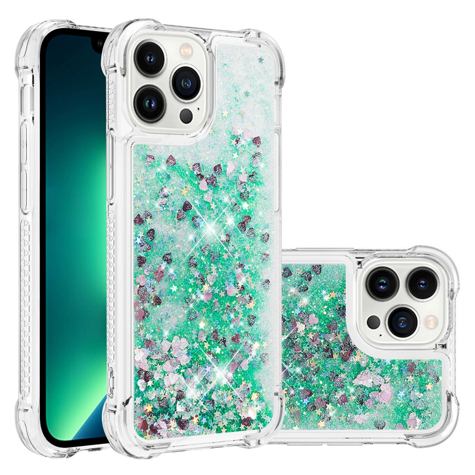 Чехол для телефона (Google, iPhone 15) защитный блёстки ТПУ, слот для карт, противоударный (совместим с Pixel 7A)