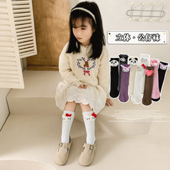 兒童襪子秋冬季新款女童高筒可愛個性卡通立體公仔襪及膝長筒襪