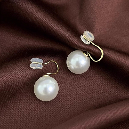 Ultra-Invisible! Shijia Zhengyuan Pearl Stud Earrings No Piercing Pain Retro Mosquito Incense Burner Earrings Winter Earings