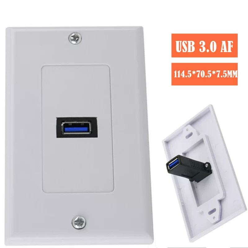 USB3.0 одноглазая панельная настенная вставка, USB-панельная розетка
