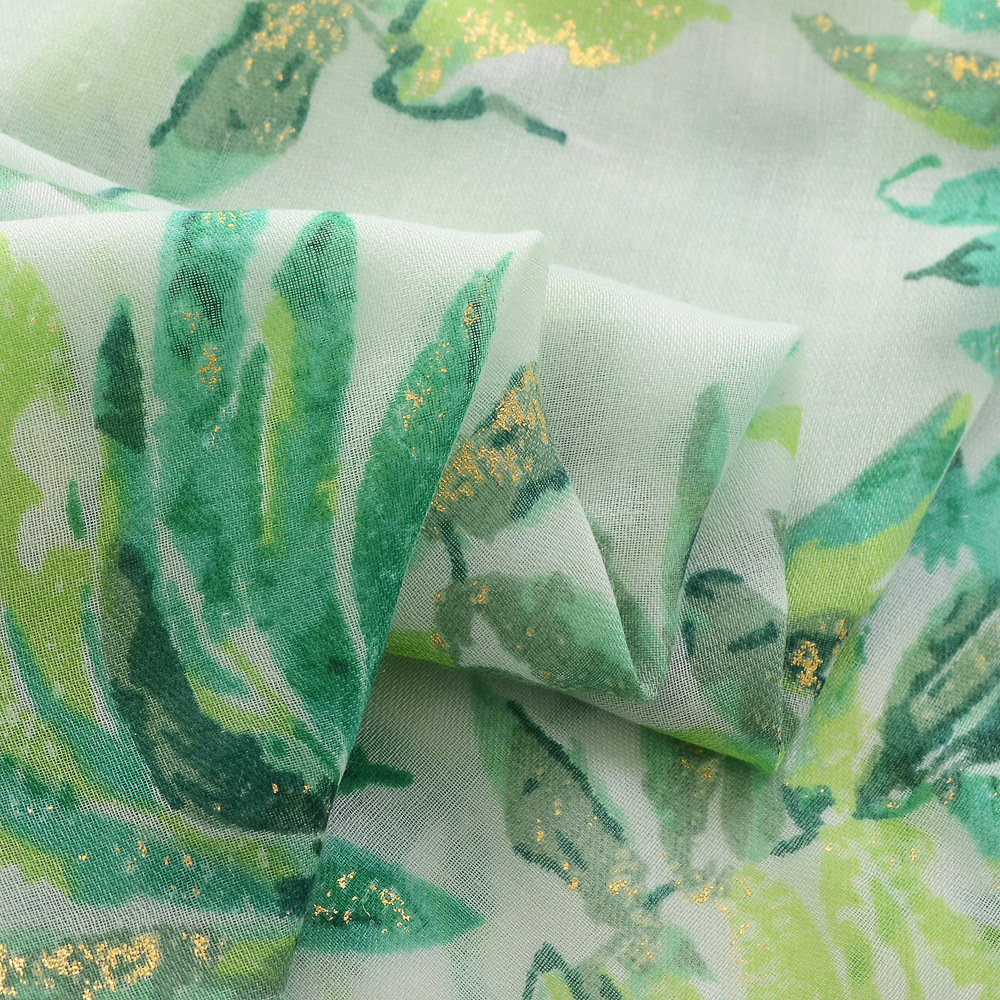 Women's Fashion Plant Polyester Satin Cotton Printing Cotton Linen Scarves display picture 26