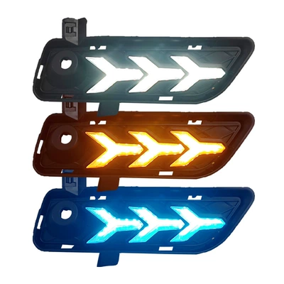 Suitable for 09-13 Bmw X3 Daytime Running Lights Bmx3 F25 Special Fog Light Frame Modified Led Daytime Running Lights (Gündüz işıqları) - fishbone-led-three-color-streamer-daytime-running-lights-price-per-pair