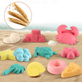 沙滩玩具沙模沙印海边挖沙工具配件麦秆甜甜圈工程车12件组合套装