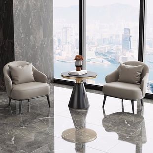 Light Luxury Reception Table and Chair Sales Office Modern Simple Leisure Negotiation Combination Balcony Office Reception Single Sofa