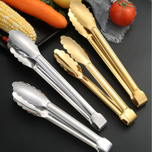 Stainless Steel Thickened Plum Blossom Food Clip Outdoor Multi-Functional Barbecue Food Clip Household Bread Baking Steak Clip
