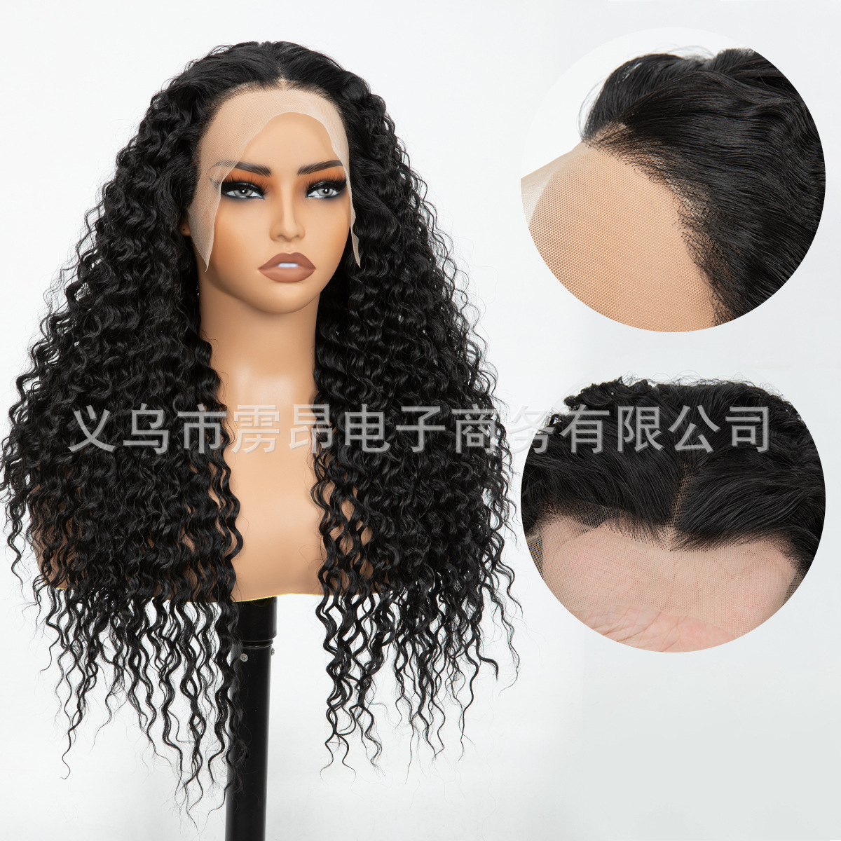 Peluca de encaje frontal estilo europeo y americano para mujer, peluca larga y rizada estilo yaki 13*4, peluca completa, comercio de exportación.