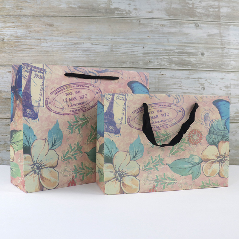 礼品袋批发时尚白卡纸袋北欧风格高档购物袋可印logo大号牛皮纸袋