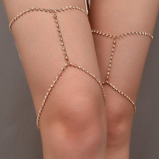 European and American Foreign trade jewelry sexy hipster claw chain rhinestone leg chain summer beach hot-selling thigh chain