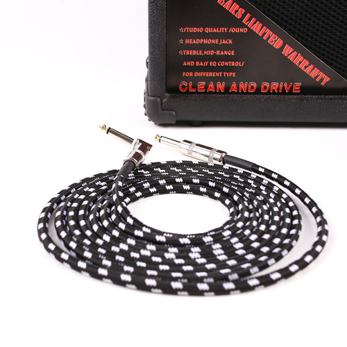 Color braided guitar electric blowpipe connecting cable 3/6 meter musical instrument audio cable 6.5 plug speaker mixer noise reduction