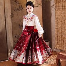 女童冬装汉服新款儿童冬季中国风马面裙套装女孩新中式古装拜年服