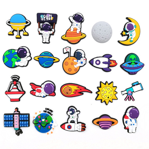 Cartoon Cute Astronaut Series Planet Space Cavern Shoes Flower Shoe Buckle Removable DIY Shoe Accessories Gift
