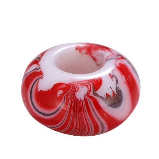 Nueva peluca sucia trenza joyería cuentas de pelo DIY redondo acrílico gran agujero de imitación de cerámica perlas sueltas de color de aceite cuentas de mano