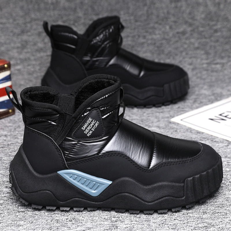 Снежные сапоги мужской зимний бархат утолщенный теплый хлопок обувь меха