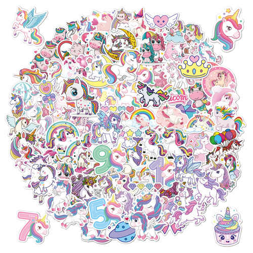 Unicorn Stickers 100 Kids Graffiti Cartoon Stickers Luggage Guitar Skateboard Laptop Stickers