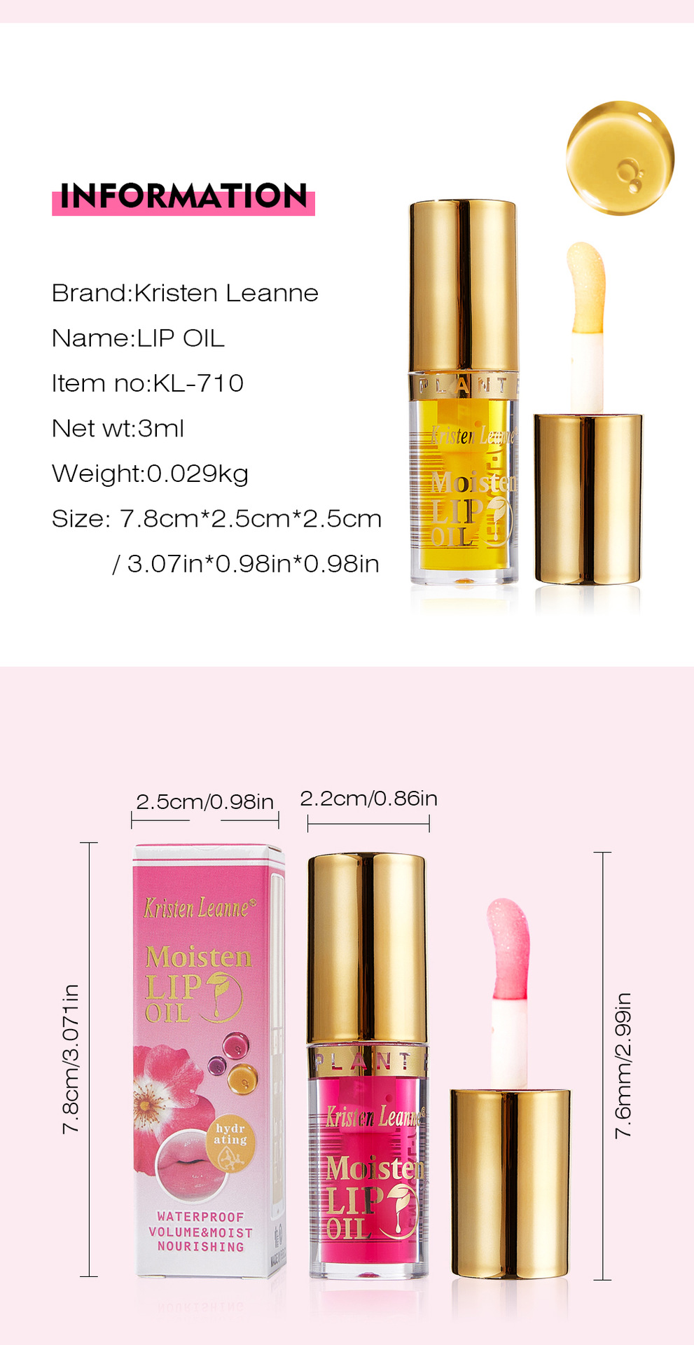 Gloss à lèvres hydratant et huile à lèvres teintée pour éclat_voghion.com