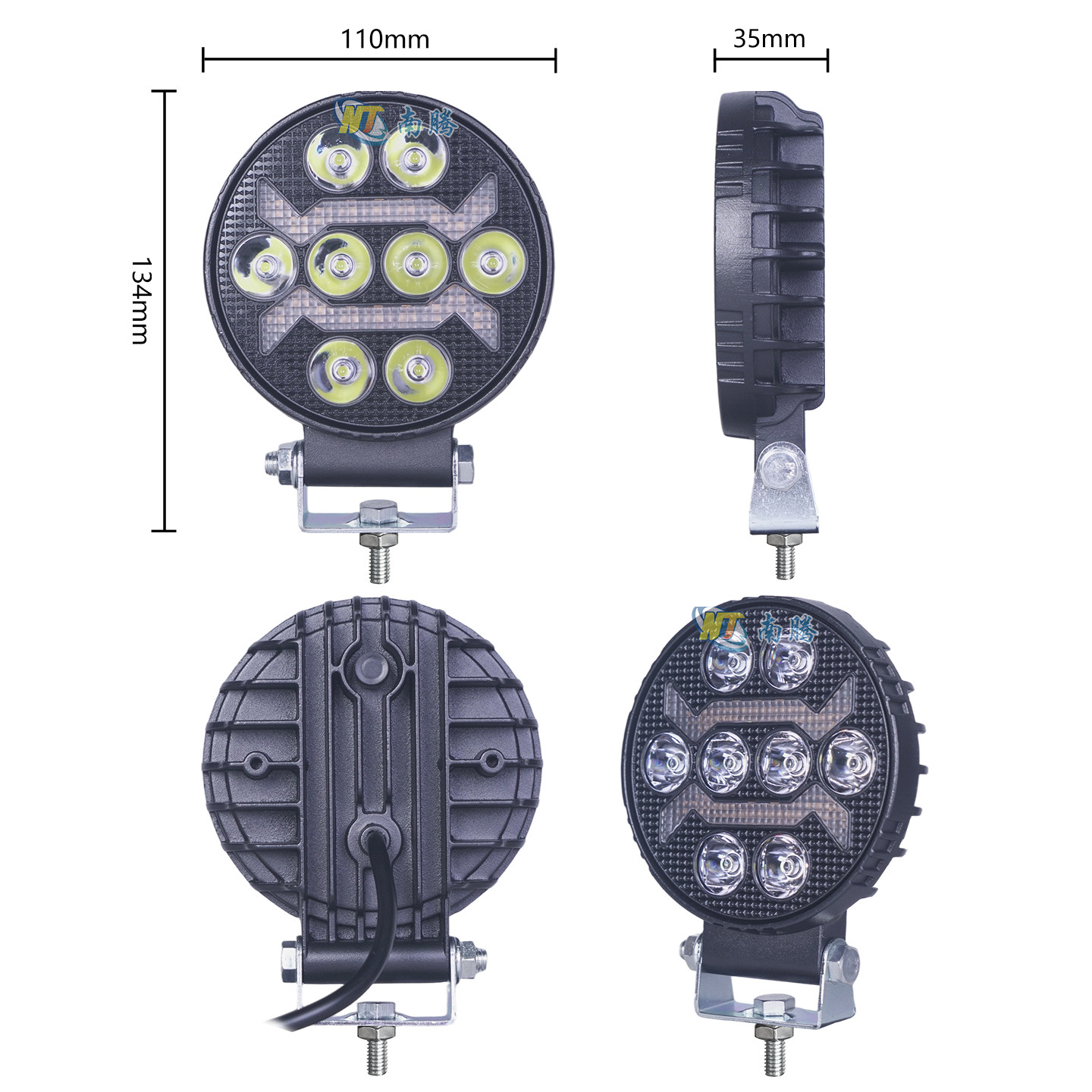 Vehículo todoterreno motocicleta LED spotlight resaltado antivibración transformación superbrillante carretilla elevadora de ingeniería con luz diurna