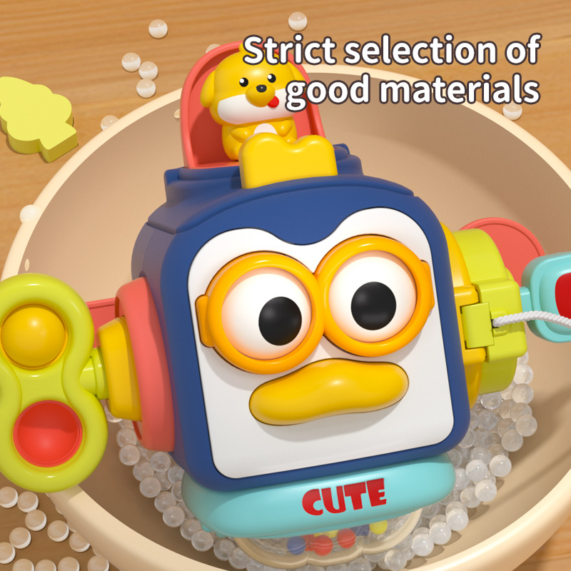 Transfronterizo niños Montessori Educación Temprana Infantil pingüino ocupado bola bebé mano bola educativa sensorial hexaedro juguete