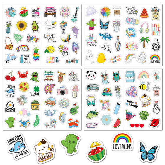 Cross-border explosions beach stickers waterproof cartoon cute small fresh water cup luggage sticker sticker
