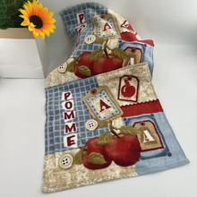 纯棉小方巾30×30活性割绒印花方巾美式复古苹果方巾儿童全棉童巾