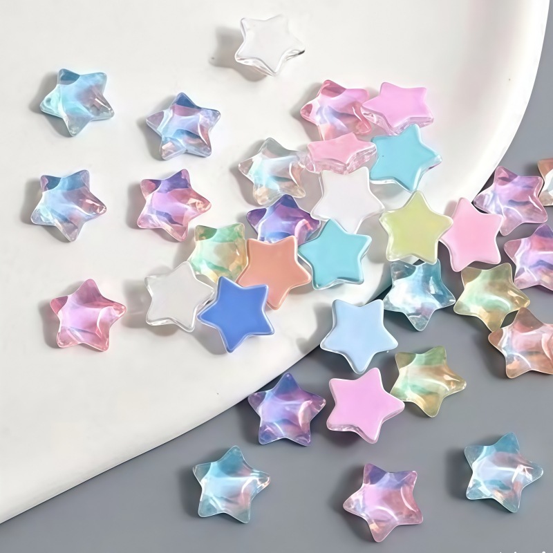 Nail accessories mocha fine flashing five-pointed star diy hairpin hair accessories phone case resin accessories wholesale nail accessories